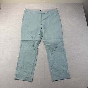 Brooks Brothers Red Fleece Womens Pants Size 14 Blue Seersucker Crop